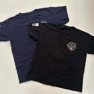 Allegiance Clothing Bundle of 3 Crew Neck Black Blue Short Sleeve Tee Shirt Med